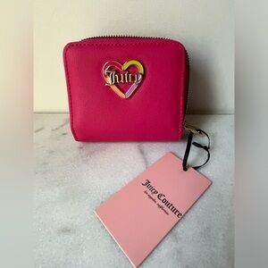 Juicy Couture Pink Flash Love Mode CC ID's ZA Wallet Rainbow Heart NWT Rare!
